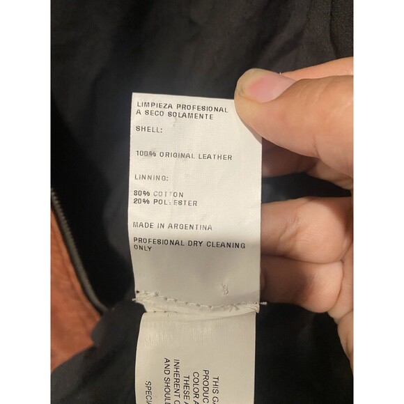 Doma Womens Leather Jacket Distressed Color Block 2 Tone Brown Black Moto Coat S - Picture 6 of 8